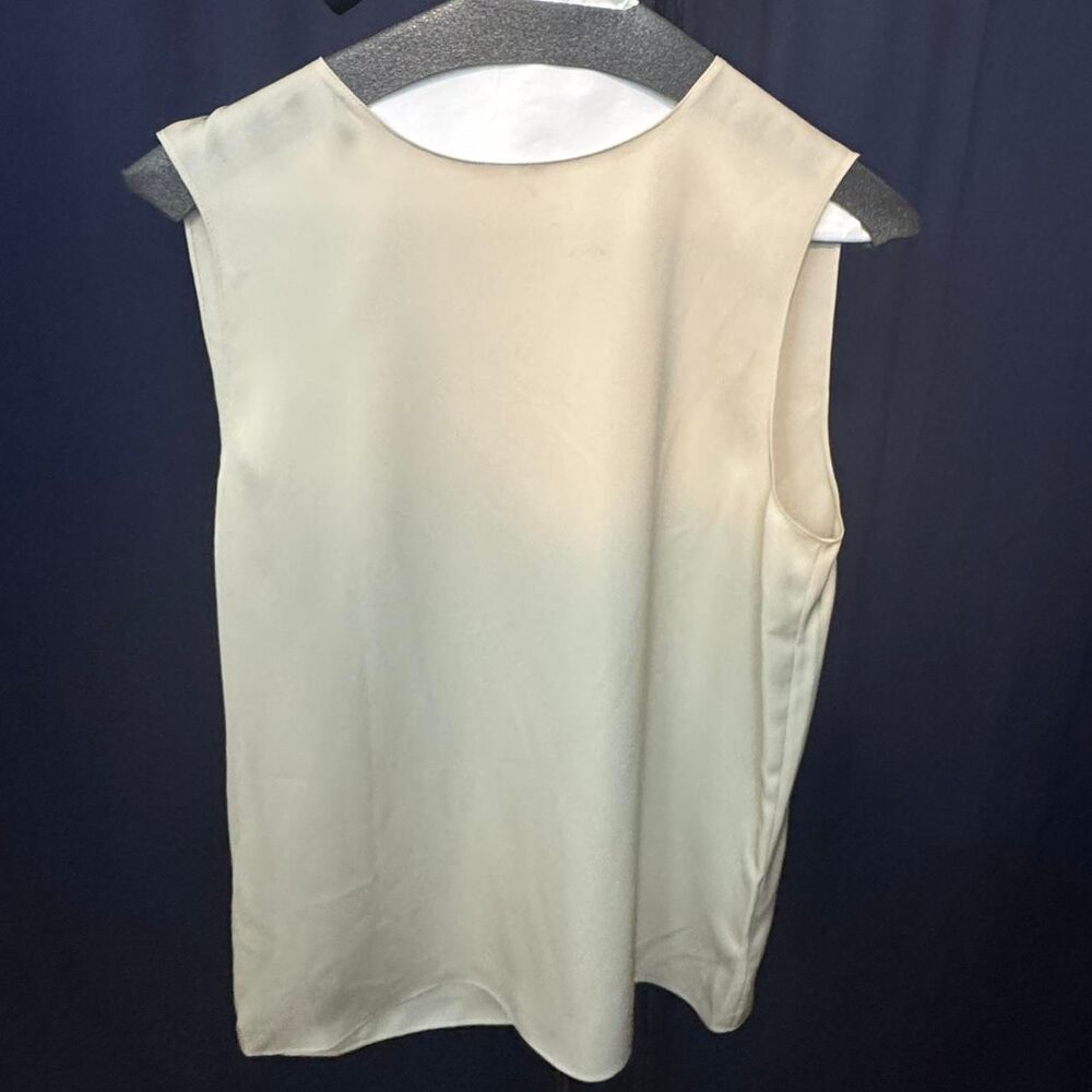 Theory Women's Cream and White Blouse